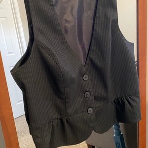 New York and Company Small Black Pinstripe Vest